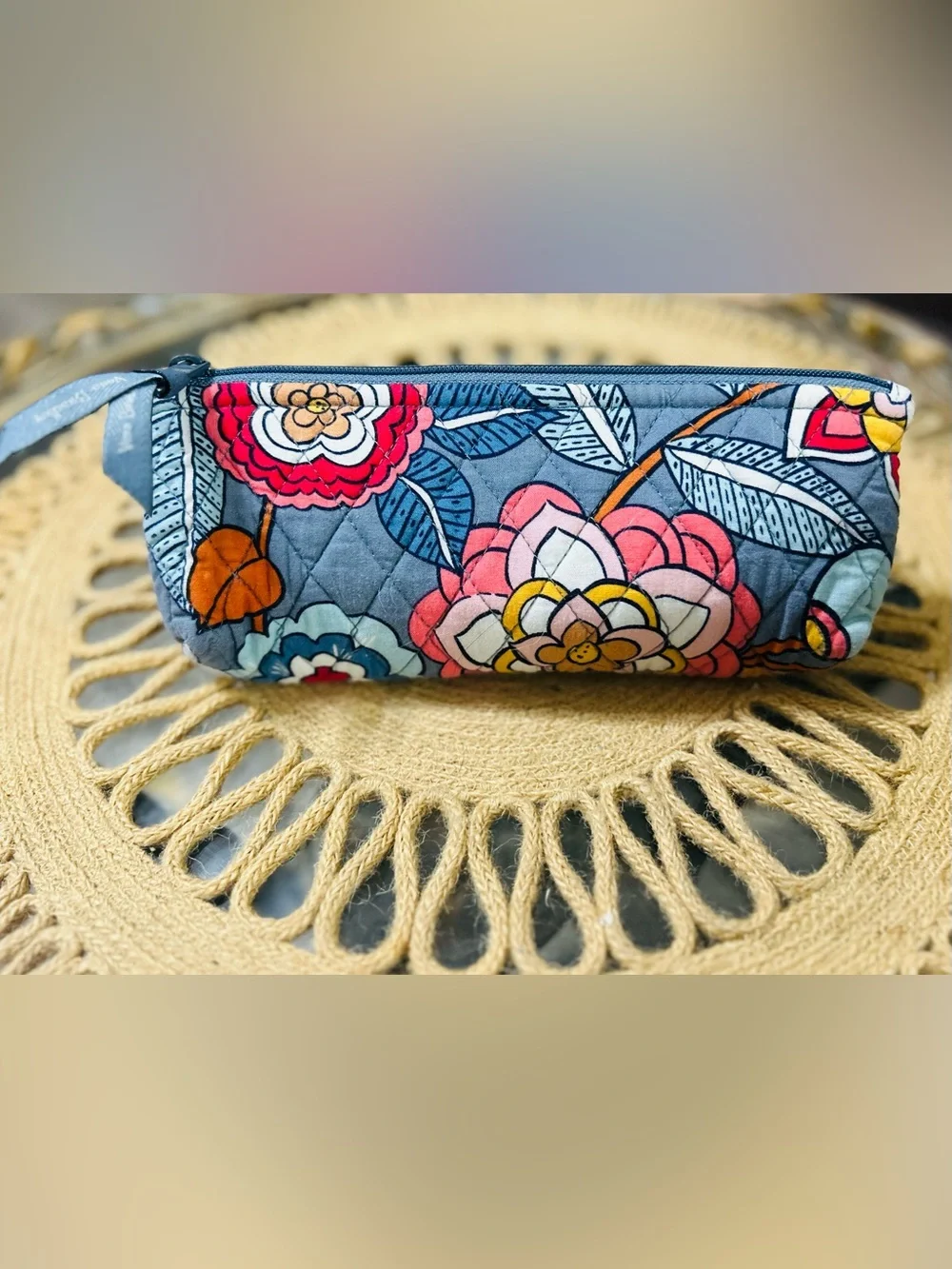 Vera Bradley quilted cotton accessory pouch -“Tropical Evening
